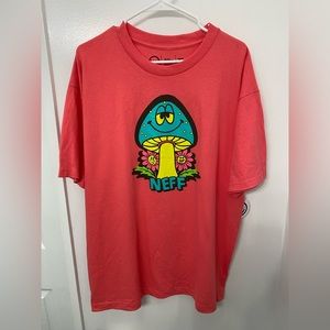 Neff Mushroom Flowers Stoner Trippy 420 Skate Pink Blue T-Shirt Mens XL (New)